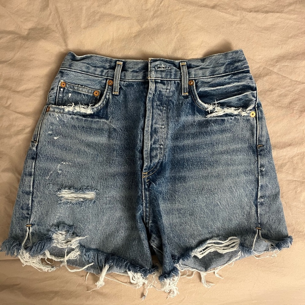 Agolde High Rise Denim Shorts